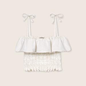 Top in cotone e lino